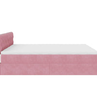Ottoman-Bett mit Matratzen Rosa 180x200 cm Samt