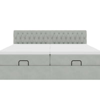 Ottoman-Bett mit Matratzen Hellgrau 200x200 cm Samt