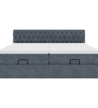Ottoman-Bett mit Matratzen Dunkelgrau 200x200 cm Samt