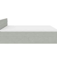 Ottoman-Bett mit Matratzen Hellgrau 160x200 cm Samt