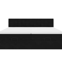 Ottoman-Bett mit Matratzen Schwarz 160x200 cm Samt