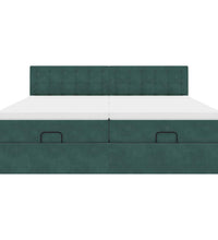 Ottoman-Bett mit Matratzen Dunkelgrün 160x200 cm Samt