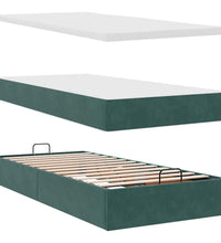Ottoman-Bett mit Matratzen Dunkelgrün 160x200 cm Samt