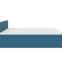Ottoman-Bett mit Matratzen Dunkelblau 160x200 cm Samt