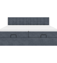 Ottoman-Bett mit Matratzen Dunkelgrau 180x200 cm Samt