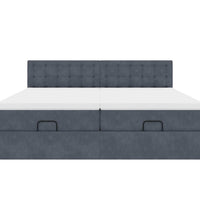 Ottoman-Bett mit Matratzen Dunkelgrau 200x200 cm Samt