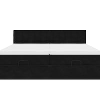 Ottoman-Bett mit Matratzen Schwarz 200x200 cm Samt