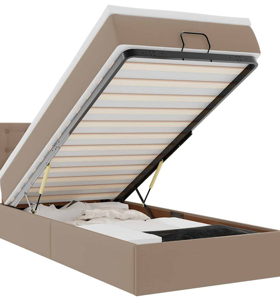 Ottoman-Bett mit Matratzen & LEDs 80x200 cm Kunstleder