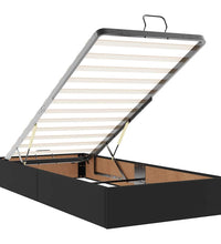 Ottoman-Bett mit Matratzen & LEDs Schwarz 90x200 cm Kunstleder