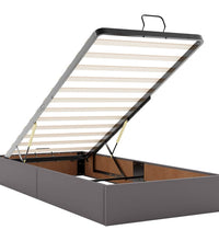 Ottoman-Bett mit Matratzen & LEDs Grau 90x200 cm Kunstleder