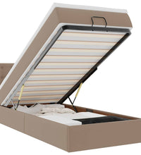 Ottoman-Bett mit Matratzen & LEDs 90x200 cm Kunstleder