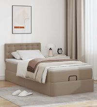 Ottoman-Bett mit Matratzen & LEDs 90x200 cm Kunstleder