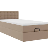 Ottoman-Bett mit Matratzen & LEDs 90x200 cm Kunstleder