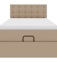 Ottoman-Bett mit Matratzen & LEDs 90x200 cm Kunstleder