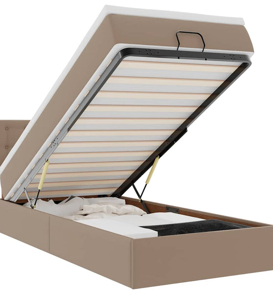 Ottoman-Bett mit Matratzen & LEDs 100x200cm Kunstleder