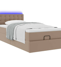 Ottoman-Bett mit Matratzen & LEDs 100x200cm Kunstleder