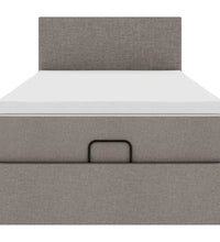 Ottoman-Bett mit Matratze & LEDs Taupe 80x200 cm Stoff