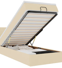 Ottoman-Bett mit Matratze & LEDs Creme 80x200 cm Stoff