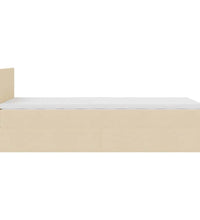 Ottoman-Bett mit Matratze & LEDs Creme 80x200 cm Stoff