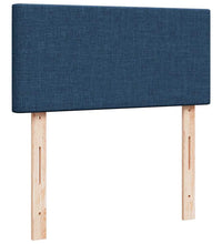 Ottoman-Bett mit Matratze & LEDs Blau 90x190 cm Stoff