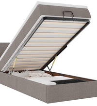 Ottoman-Bett mit Matratze & LEDs Taupe 100x200 cm Stoff