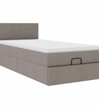 Ottoman-Bett mit Matratze & LEDs Taupe 100x200 cm Stoff