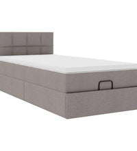 Ottoman-Bett mit Matratze & LEDs Taupe 80x200 cm Stoff