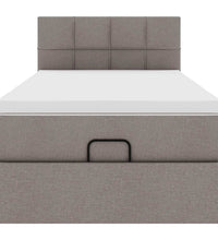 Ottoman-Bett mit Matratze & LEDs Taupe 80x200 cm Stoff