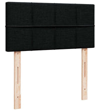 Ottoman-Bett mit Matratze & LEDs Schwarz 90x190 cm Stoff