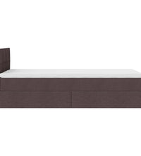 Ottoman-Bett mit Matratze & LEDs Dunkelbraun 90x190 cm Stoff