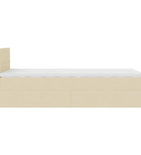 Ottoman-Bett mit Matratze & LEDs Creme 90x190 cm Stoff