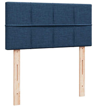 Ottoman-Bett mit Matratze & LEDs Blau 90x190 cm Stoff