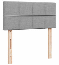 Ottoman-Bett mit Matratze & LEDs Hellgrau 100x200 cm Stoff