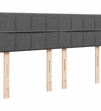 Ottomane Bett mit Matratze & LEDs Dunkelgrau 140x200 cm Stoff