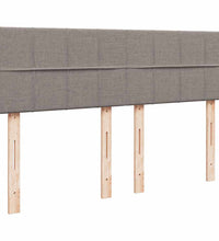 Ottomane Bett mit Matratze & LEDs Taupe 140x200 cm Stoff