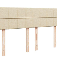 Ottomane Bett mit Matratze & LEDs Creme 140x200 cm Stoff