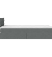 Ottomane Bett mit Matratze & LEDs Dunkelgrau 80x200 cm Stoff