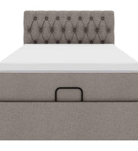 Ottoman-Bett mit Matratze & LEDs Taupe 80x200 cm Stoff