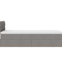 Ottoman-Bett mit Matratze & LEDs Taupe 80x200 cm Stoff