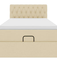 Ottoman-Bett mit Matratze & LEDs Creme 80x200 cm Stoff