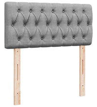 Ottoman-Bett mit Matratze & LEDs Hellgrau 90x190 cm Stoff