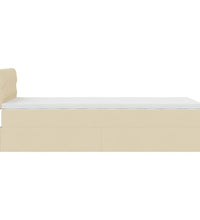 Ottoman-Bett mit Matratze & LEDs Creme 90x190 cm Stoff