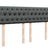 Ottomane Bett mit Matratze & LEDs Dunkelgrau 140x200 cm Stoff