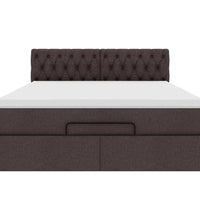 Ottoman-Bett mit Matratze & LEDs Dunkelbraun 140x200 cm Stoff