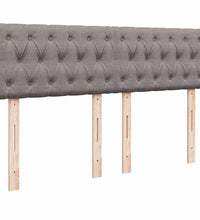 Ottomane Bett mit Matratze & LEDs Taupe 140x200 cm Stoff