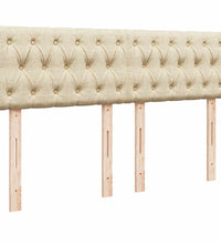 Ottomane Bett mit Matratze & LEDs Creme 140x200 cm Stoff