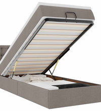 Ottoman-Bett mit Matratze & LEDs Taupe 80x200 cm Stoff