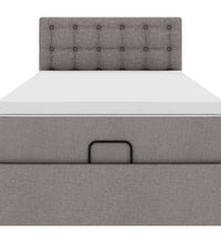 Ottoman-Bett mit Matratze & LEDs Taupe 80x200 cm Stoff