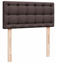Ottoman-Bett mit Matratze & LEDs Dunkelbraun 90x190 cm Stoff