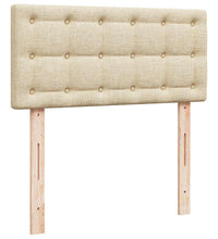 Ottoman-Bett mit Matratze & LEDs Creme 90x190 cm Stoff